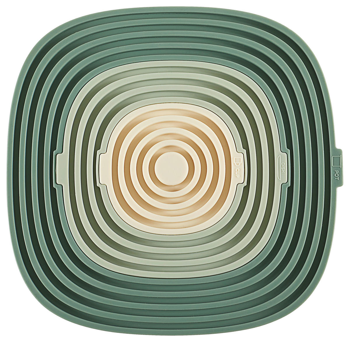 UNTERSETZER 3-teilig  - Petrol/Creme, Basics, Kunststoff - Homeware Profession.