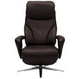 RELAXSESSEL in Leder Dunkelbraun  - Edelstahlfarben/Dunkelbraun, Design, Leder/Metall (75/106/88cm) - Dieter Knoll