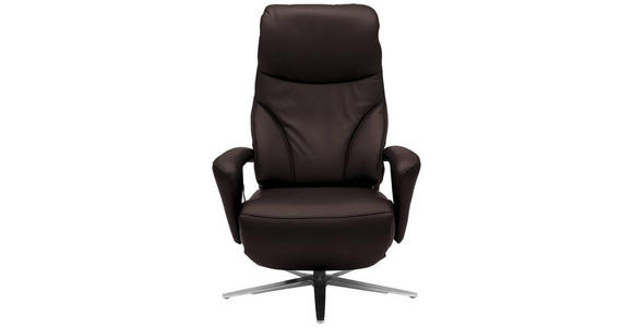 RELAXSESSEL in Leder Dunkelbraun - Edelstahlfarben/Dunkelbraun, Design, Leder/Metall (75/106/88cm) - Dieter Knoll