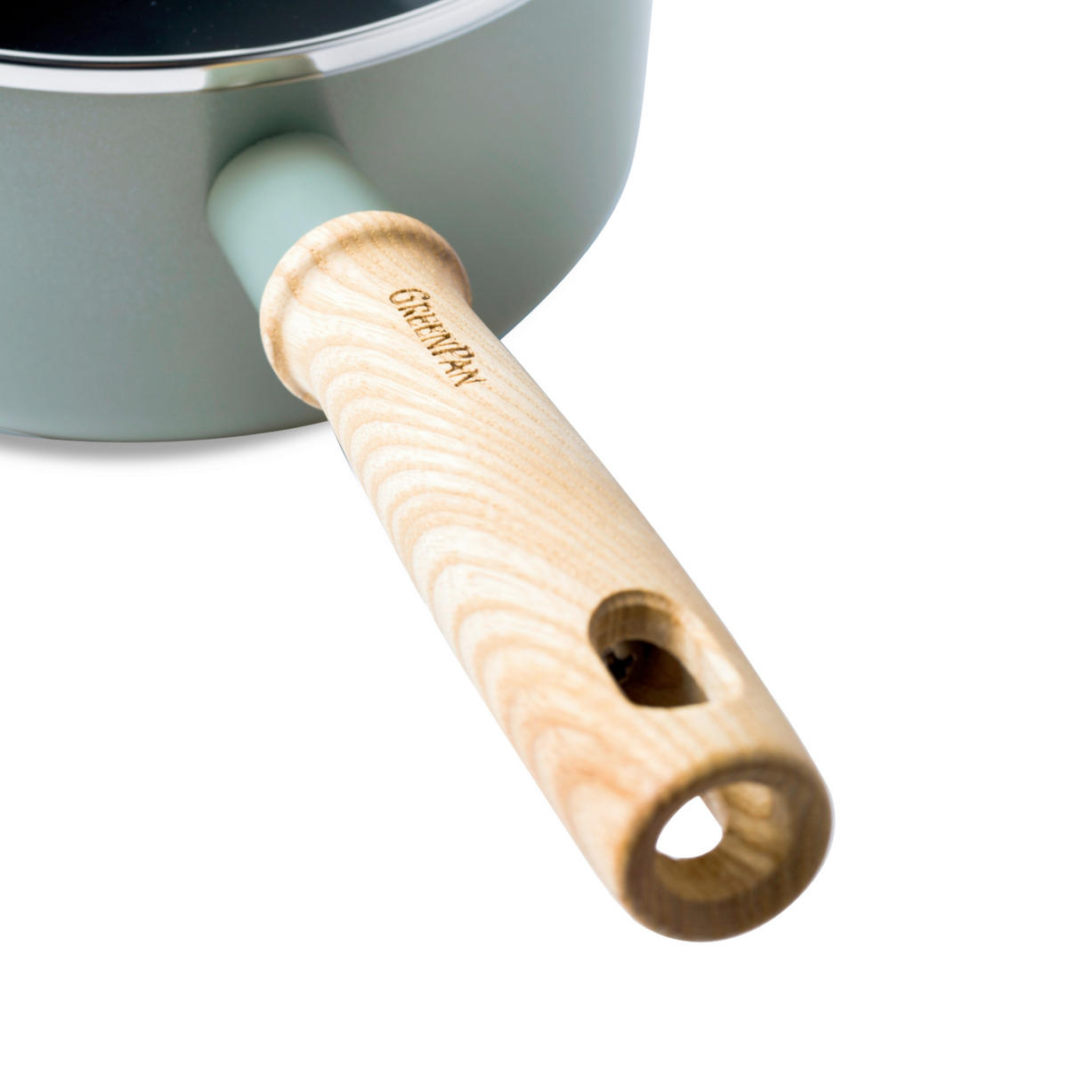 KOCHTOPFSET Mayflower 3-teilig  - Schwarz/Hellblau, Basics, Glas/Holz - GreenPan