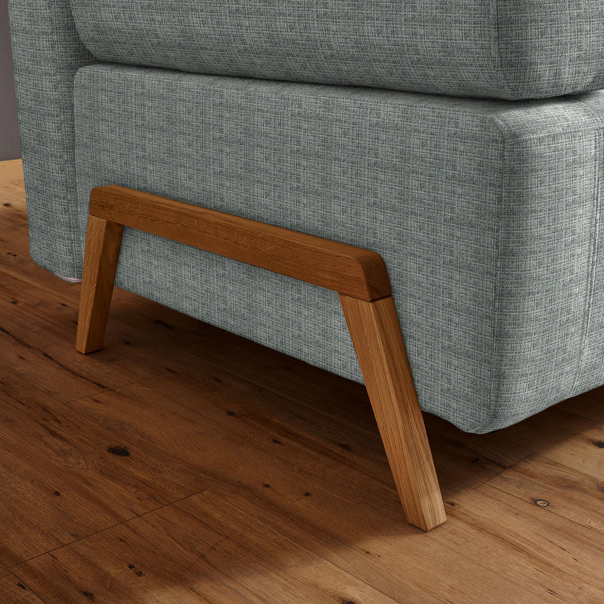 SCHLAFSOFA Chenille Grau  - Naturfarben/Grau, Design, Holz/Textil (211/88/102cm) - Niels Andersson