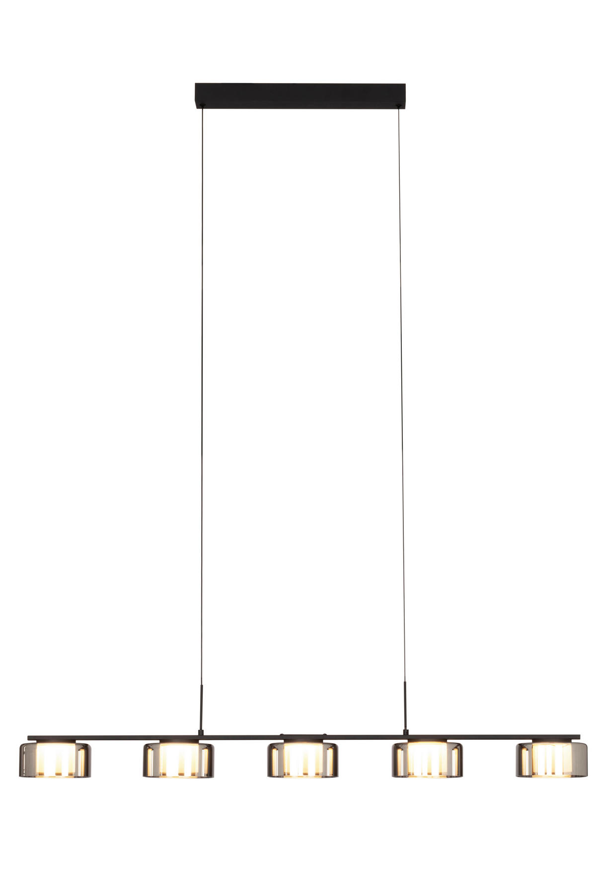 LED-HÄNGLAMPA Tulsa 119/15/150 cm  - svart, Design, glas/plast (119/15/150cm) - Dieter Knoll