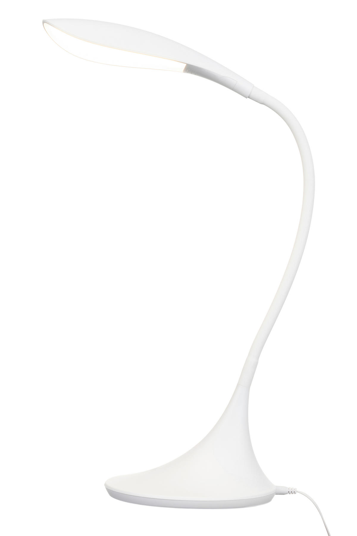 LAMPA NA PÍSACÍ STÔL, dotykový stmievač, 22/17/37,5 cm - biela, Basics, plast (22/17/37,5cm) - Novel