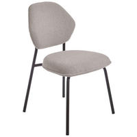 STUHL  Stoffauswahl, stapelbar Bouclé  - Kaschmir/Schwarz, Basics, Textil/Metall (51/85/63cm) - Celina Home