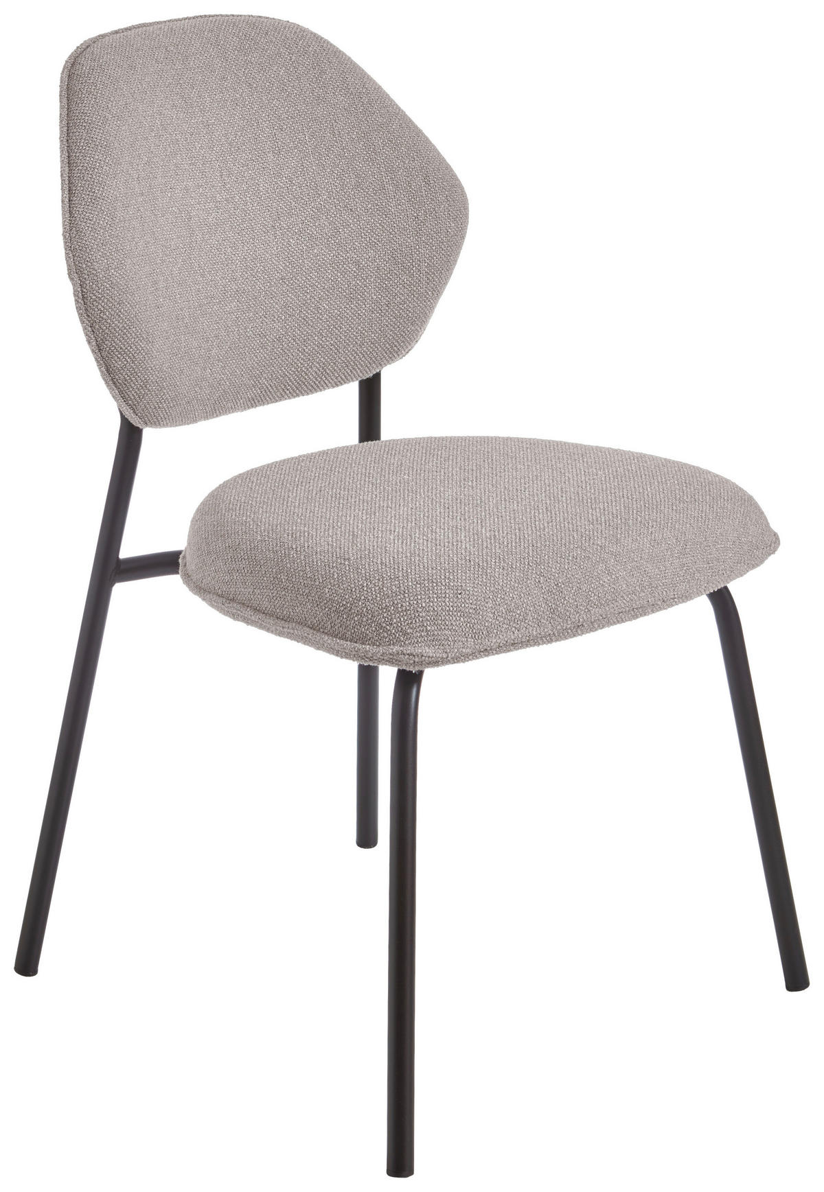 STUHL  Stoffauswahl, stapelbar Bouclé  - Kaschmir/Schwarz, Basics, Textil/Metall (51/85/63cm) - Celina Home