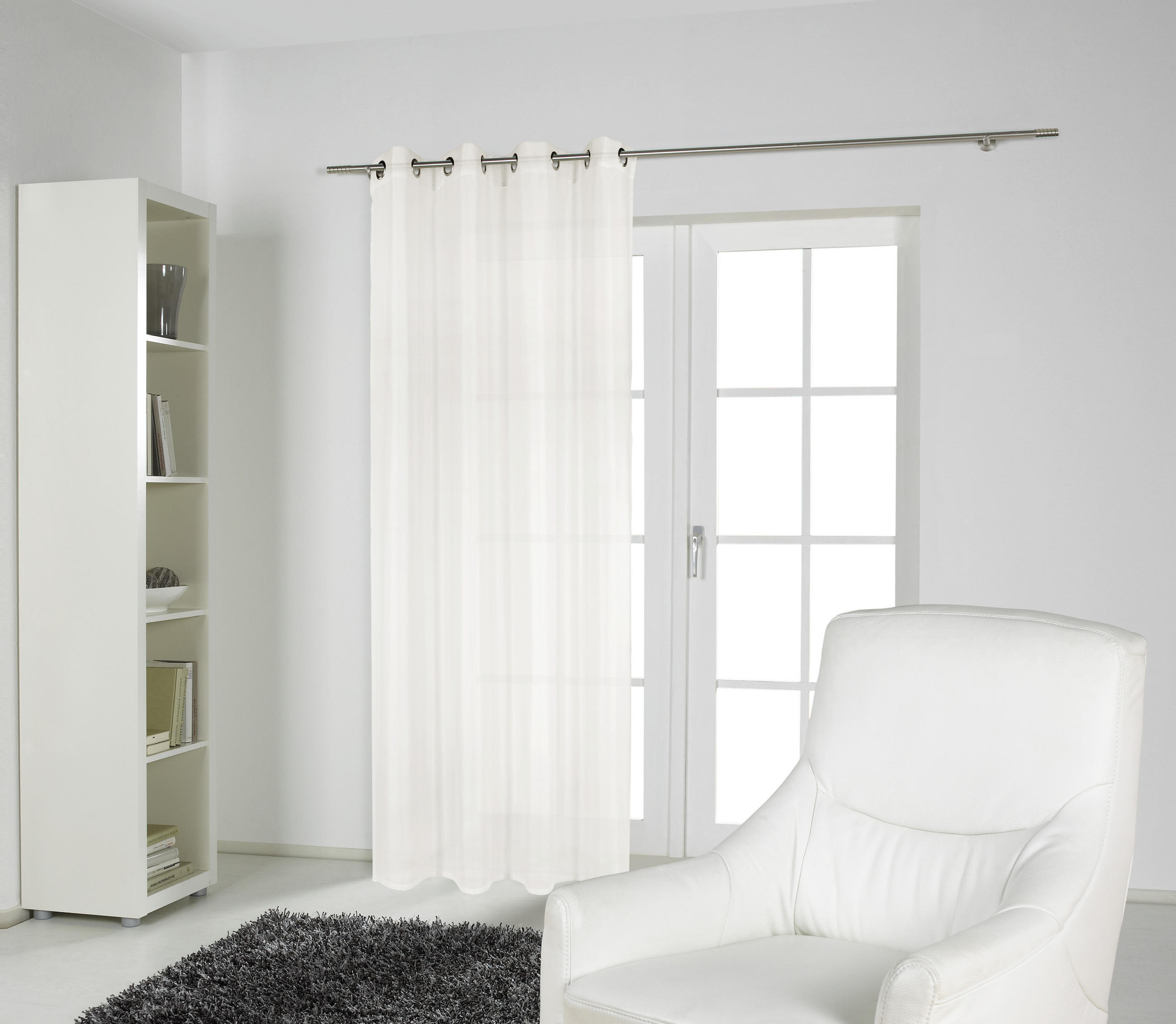 2er-Set UNI VOILE transparent 140/245 cm   - Naturfarben, Basics, Textil (140/245cm) - Boxxx