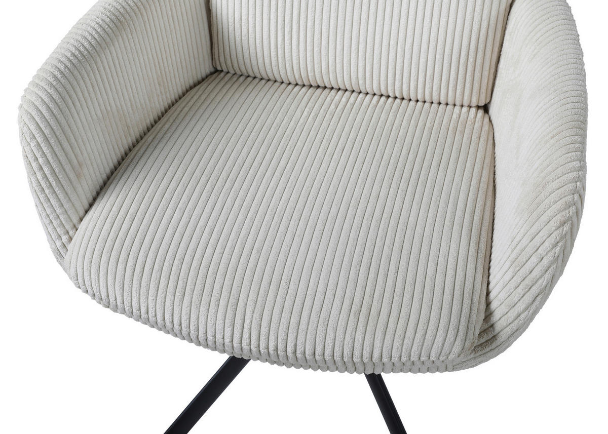 ŽIDLE S PODRUČKAMI, železo, manšestr, krémová - černá/krémová, Design, kov/textil (64/89/67cm) - Novel