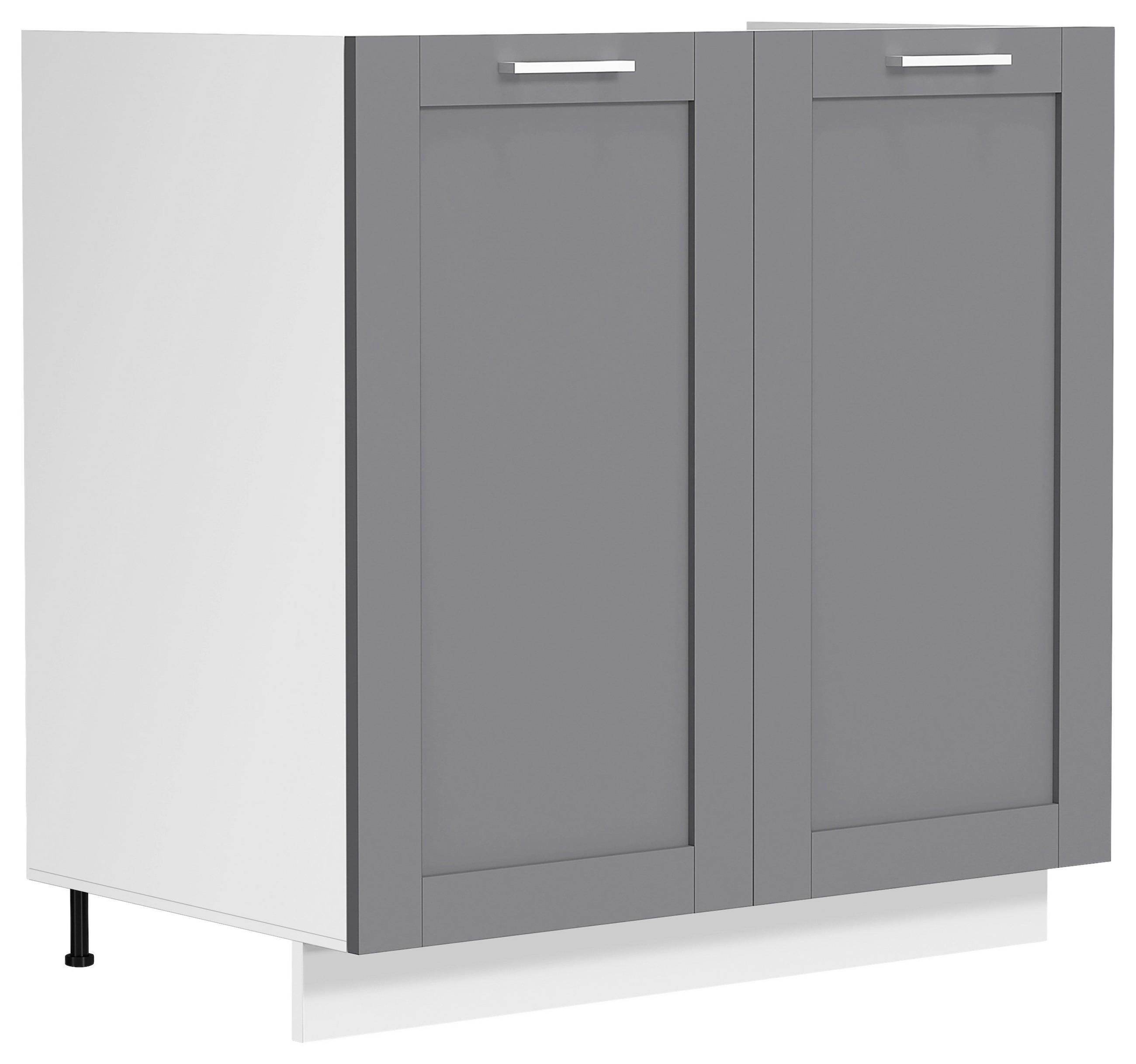 SPÜLENUNTERSCHRANK 80/82/46 cm  in Anthrazit, Weiß  - Anthrazit/Silberfarben, Trend, Holzwerkstoff/Kunststoff (80/82/46cm) - MID.YOU
