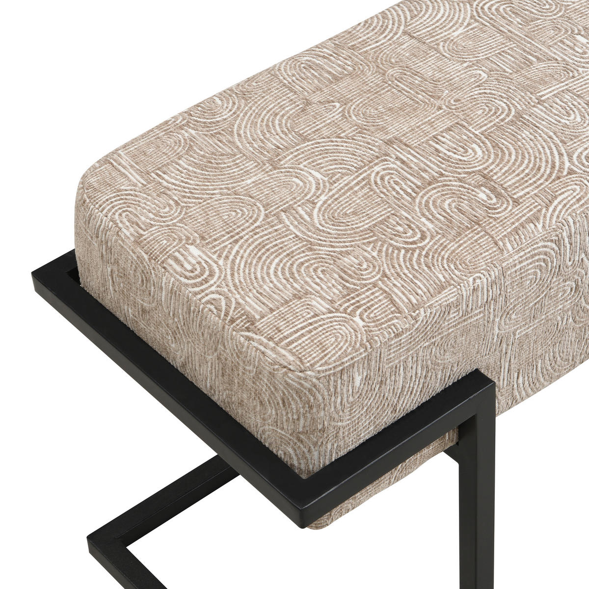 SITZBANK 80/42/33 cm Webstoff Schwarz, Beige  - Beige/Schwarz, Design, Textil/Metall (80/42/33cm) - Novel