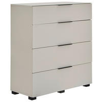 KOMMODE , 90/99,7/42 cm, 4 Schublade(n)  - Kaschmir/Schwarz, Design, Glas/Holzwerkstoff (90/99,7/42cm) - Novel