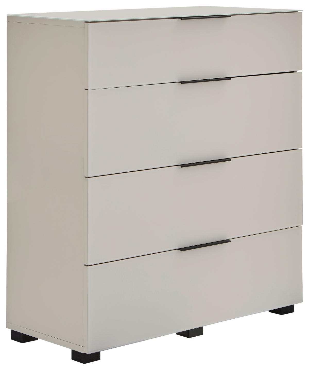 KOMMODE , 90/99,7/42 cm, 4 Schublade(n)  - Kaschmir/Schwarz, Design, Glas/Holzwerkstoff (90/99,7/42cm) - Novel