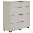 KOMMODE , 90/99,7/42 cm, 4 Schublade(n)  - Kaschmir/Schwarz, Design, Glas/Holzwerkstoff (90/99,7/42cm) - Novel