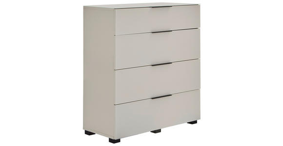 KOMMODE , 90/99,7/42 cm, 4 Schublade(n)  - Kaschmir/Schwarz, Design, Glas/Holzwerkstoff (90/99,7/42cm) - Novel