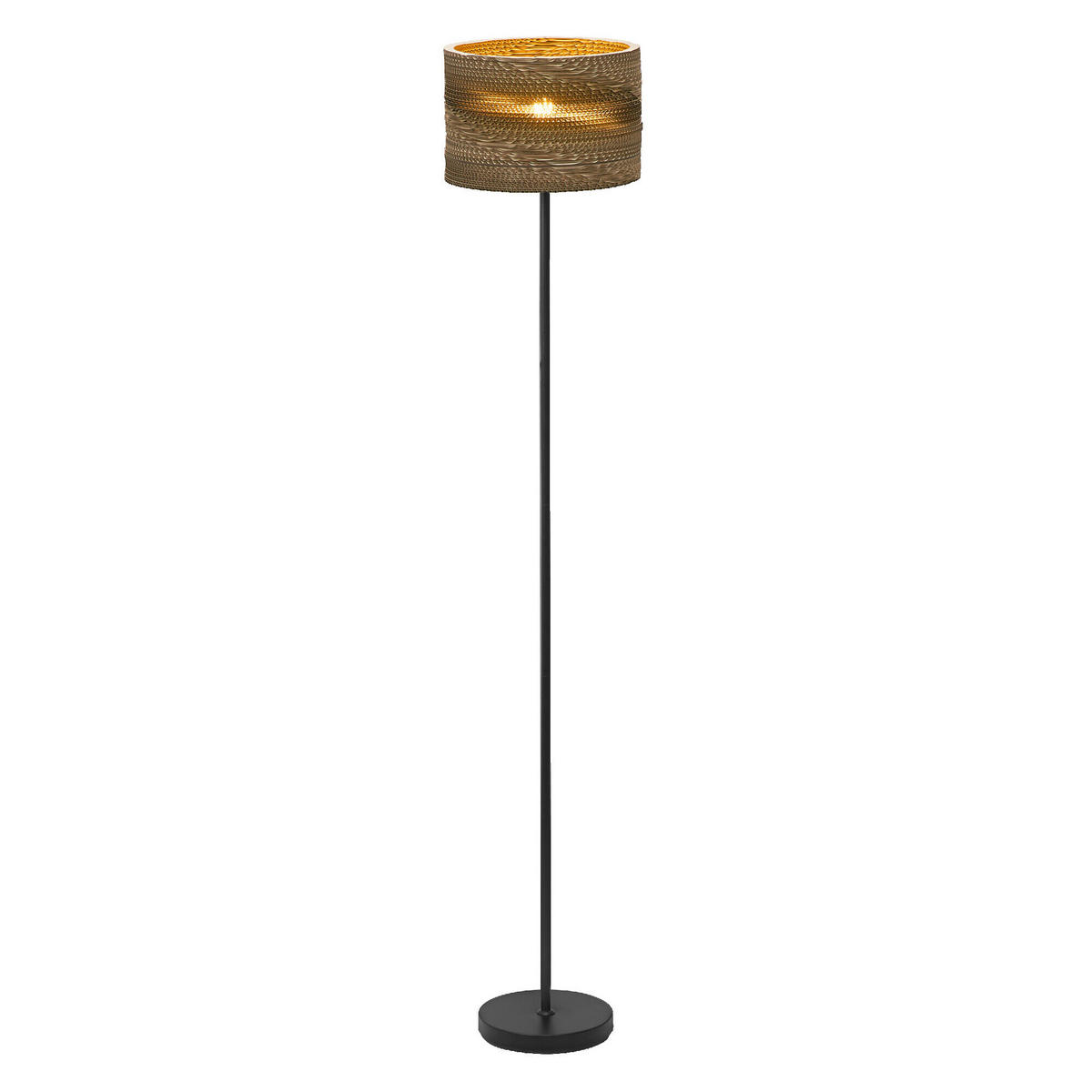 STEHLEUCHTE 30/160 cm    - Braun, Natur, Karton/Metall (30/160cm) - Osram