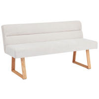SITZBANK 160/82/61 cm Leinenoptik Eichefarben, Beige Eiche massiv  - Eichefarben/Beige, MODERN, Holz/Textil (160/82/61cm) - Livetastic