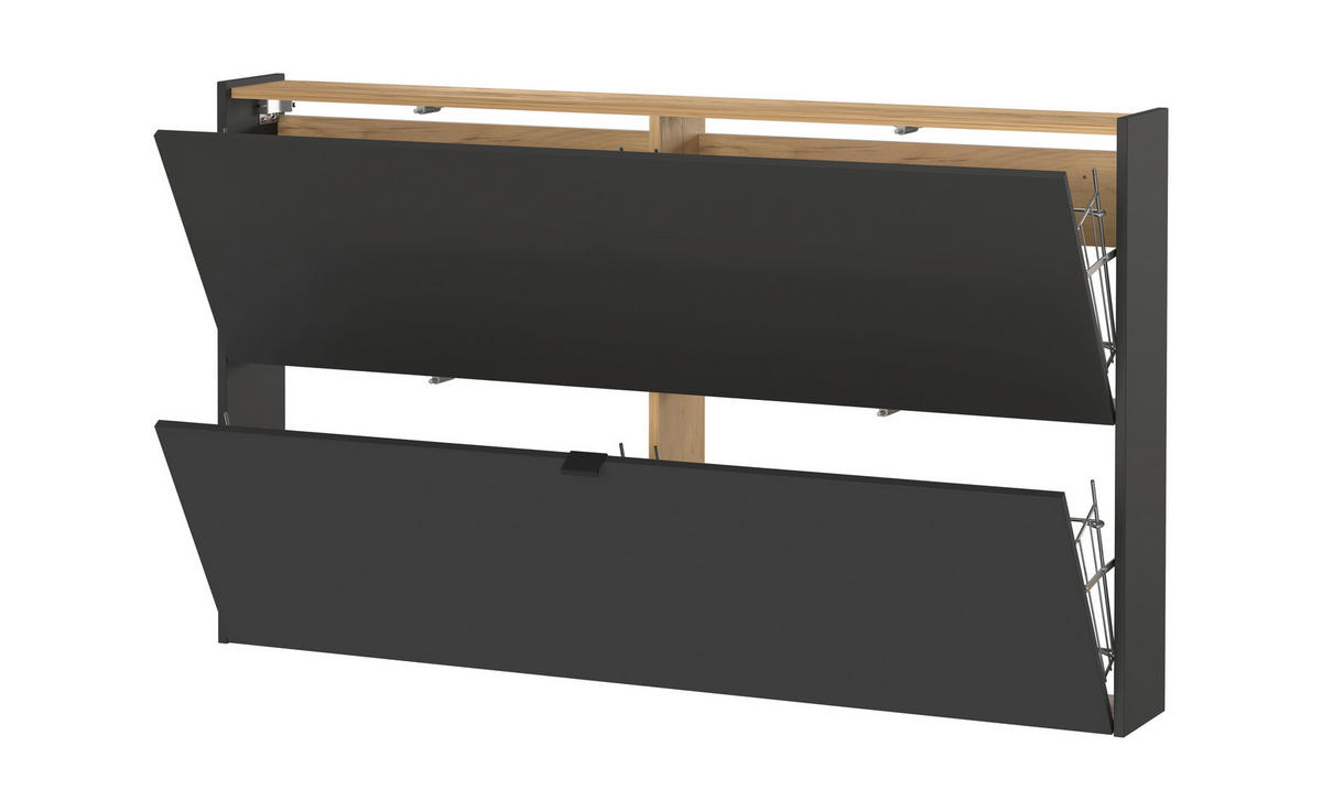 SCHUHKIPPER GW-Ameca  in 140/83/18 cm  - Eichefarben/Schwarz, Design, Holzwerkstoff/Metall (140/83/18cm)
