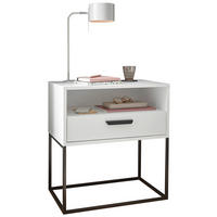 NACHTSCHRANK 60/65/39 cm  - Schwarz/Weiß, Design, Holzwerkstoff/Kunststoff (60/65/39cm) - Boxxx