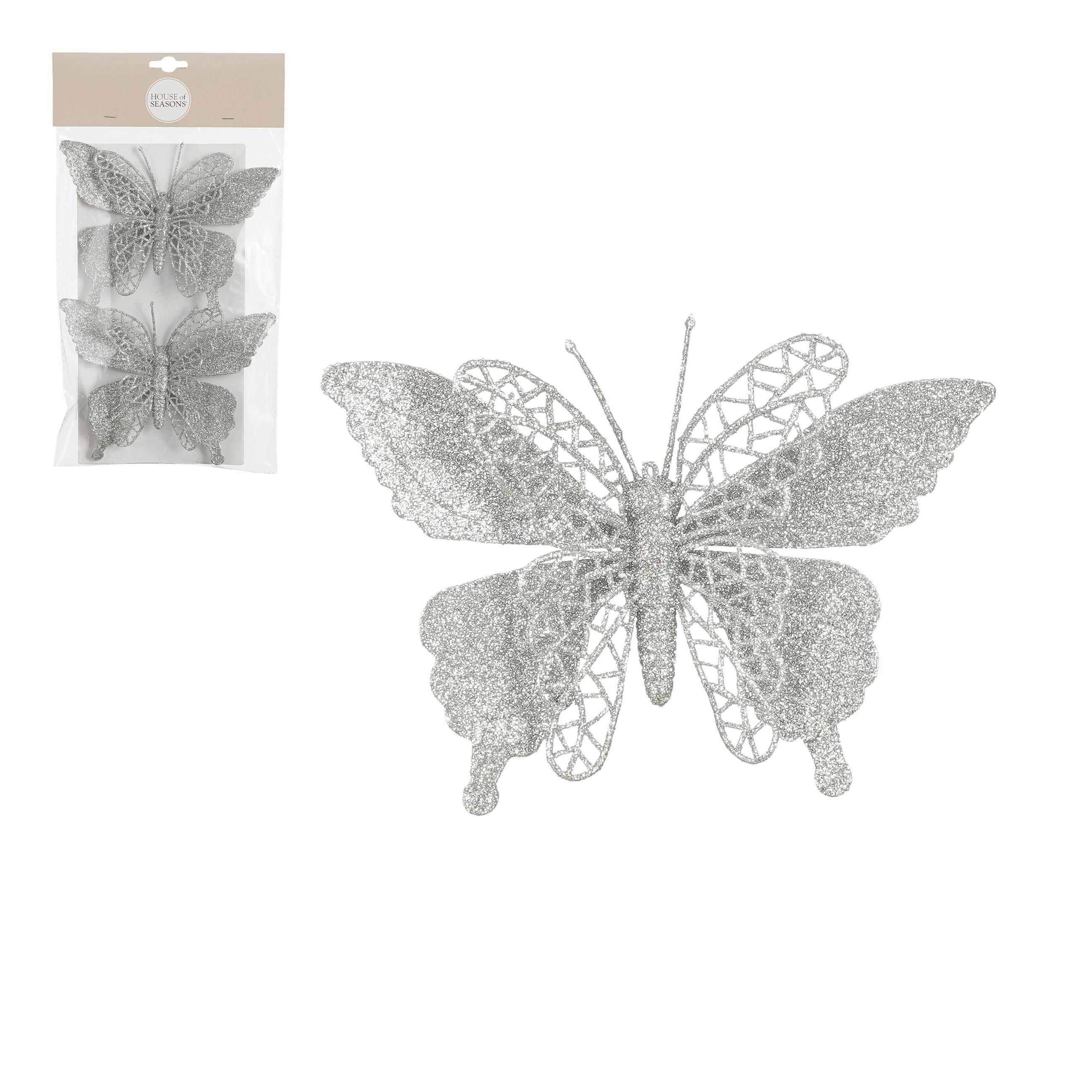 KOPČA DEKORATIVNA - srebrne boje, Basics, plastika (11/16cm) - X-Mas