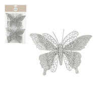 KOPČA DEKORATIVNA - srebrne boje, Basics, plastika (11/16cm) - X-Mas