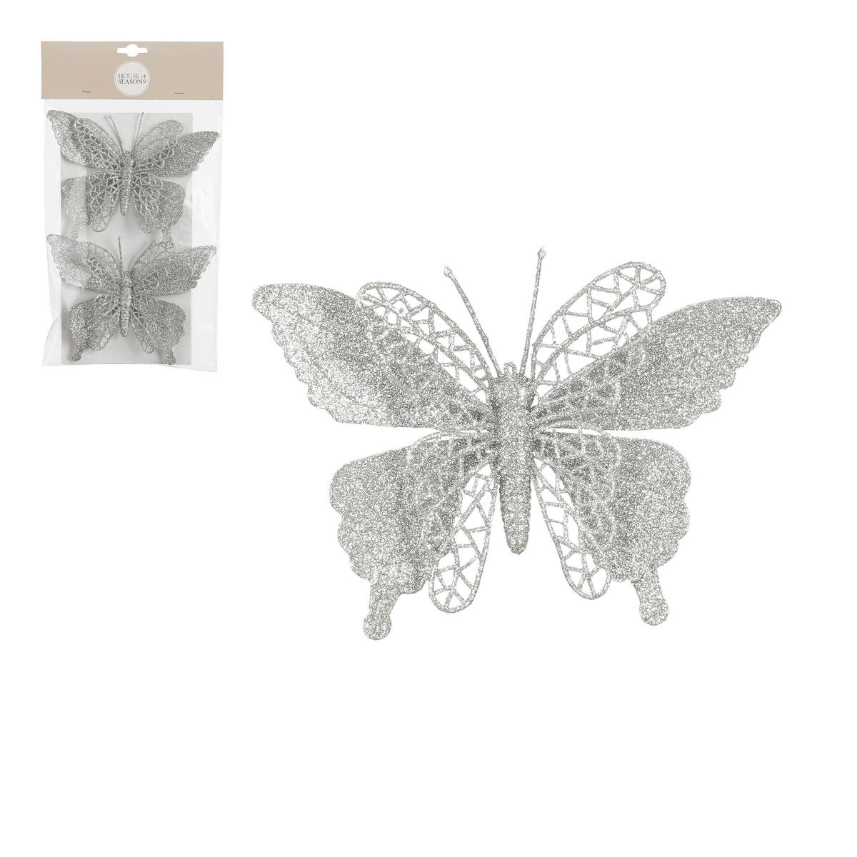 KOPČA DEKORATIVNA - srebrne boje, Basics, plastika (11/16cm) - X-Mas