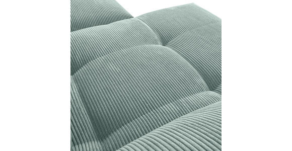 ECKSOFA  in Cord Mintgrün Zierkissen, Rückenkissen, Rücken echt  176/311 cm  - Schwarz/Mintgrün, KONVENTIONELL, Textil/Metall (176/311cm) - Carryhome