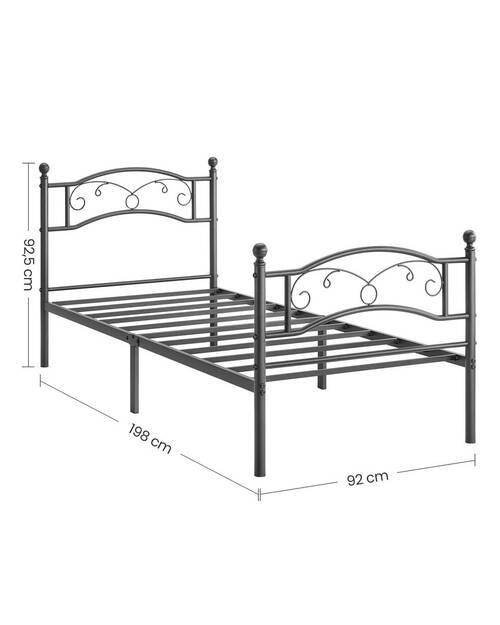 METALLBETT 90/190 cm  in Schwarz  - Schwarz, ROMANTIK / LANDHAUS, Metall (90/190cm) - Boxxx