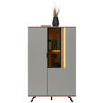 HIGHBOARD  in 92,9/136,6/42 cm  - Eichefarben/Hellgrau, MODERN, Glas/Holz (92,9/136,6/42cm) - Dieter Knoll