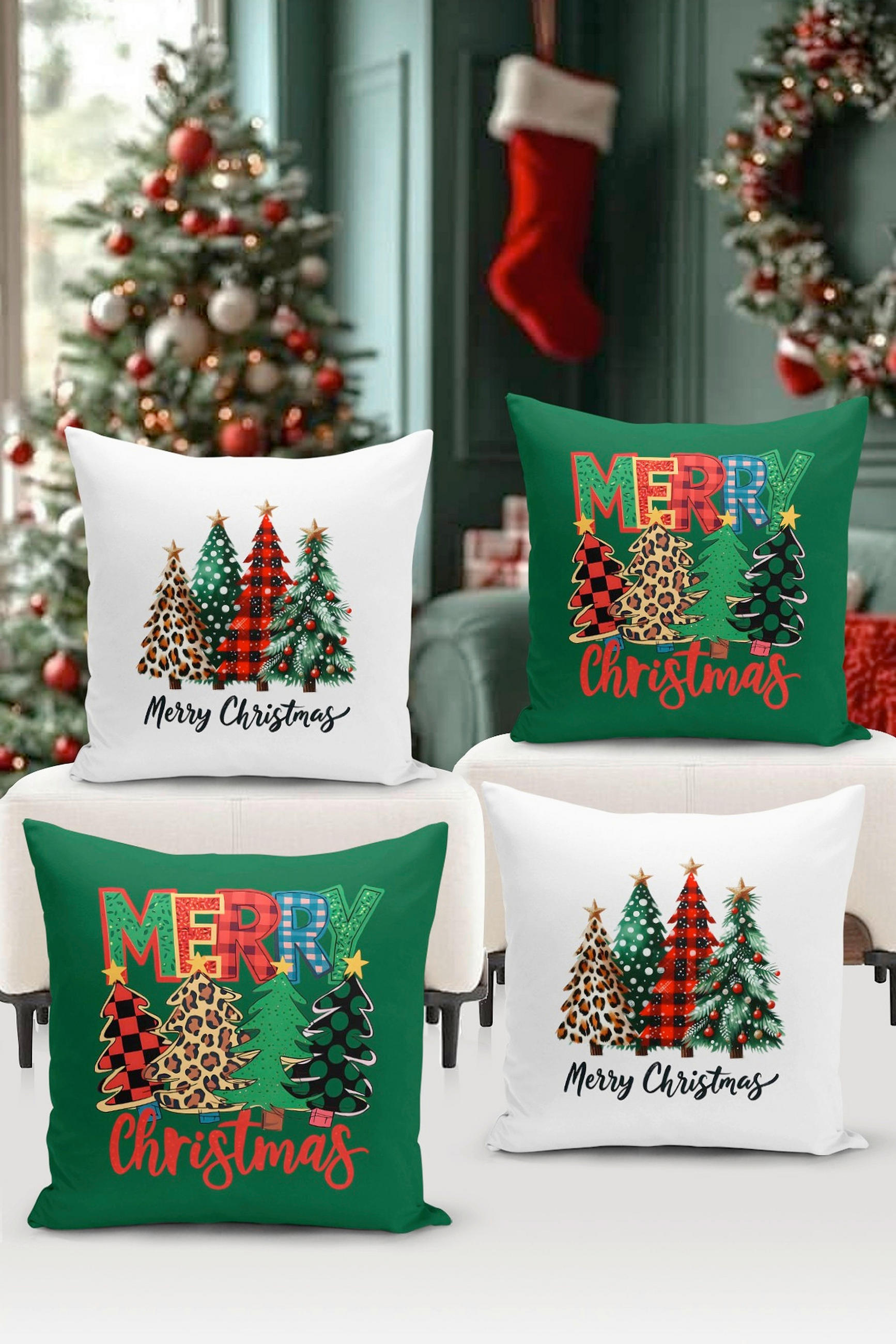 KISSENBEZUG-SET Artfchrst4-71 43/43 cm  - Multicolor, Basics, Textil (43/43cm) - X-Mas