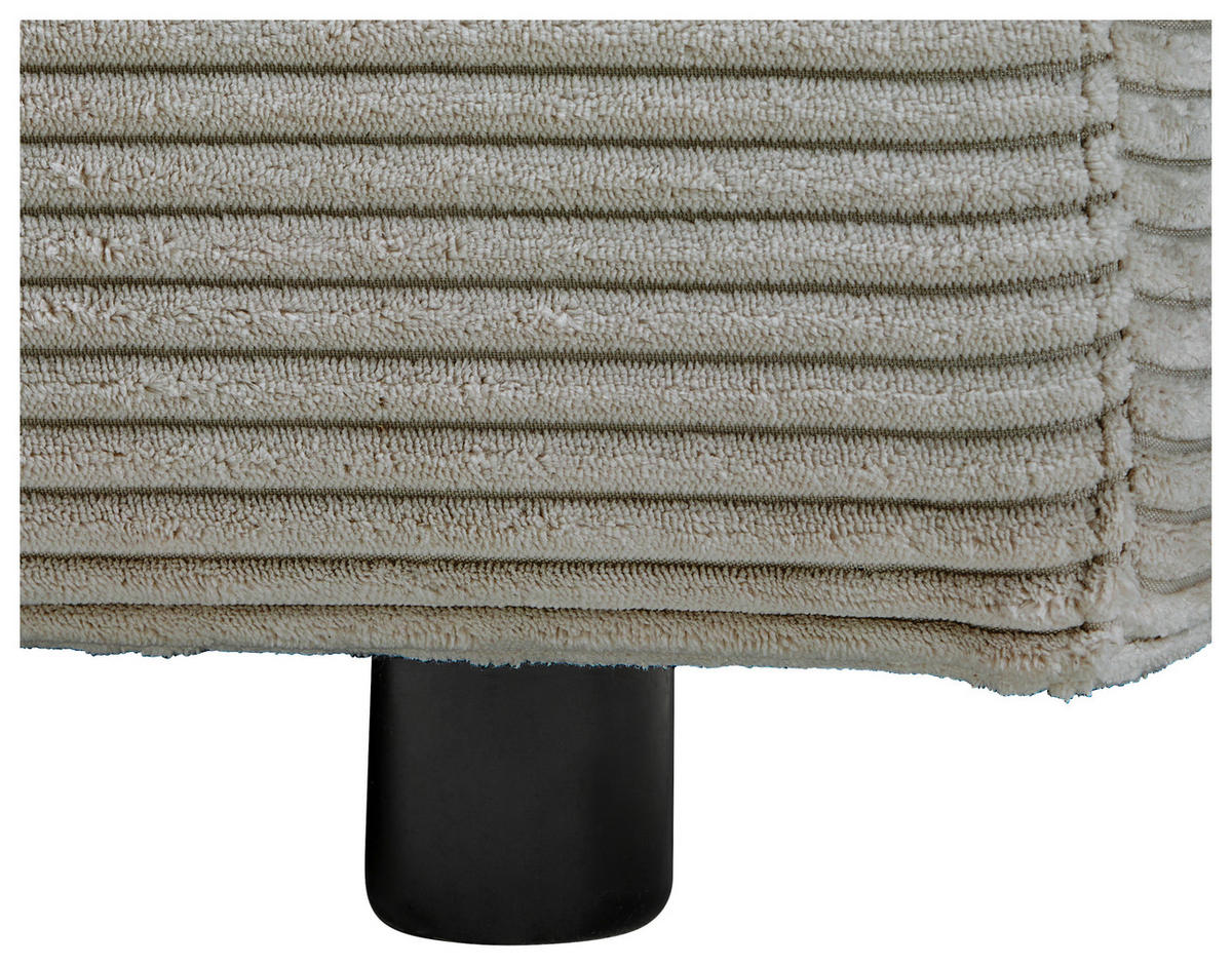 ECKSOFA in Cord Graubraun  - Graubraun/Schwarz, Design, Kunststoff/Textil (224/265cm) - Hom`in
