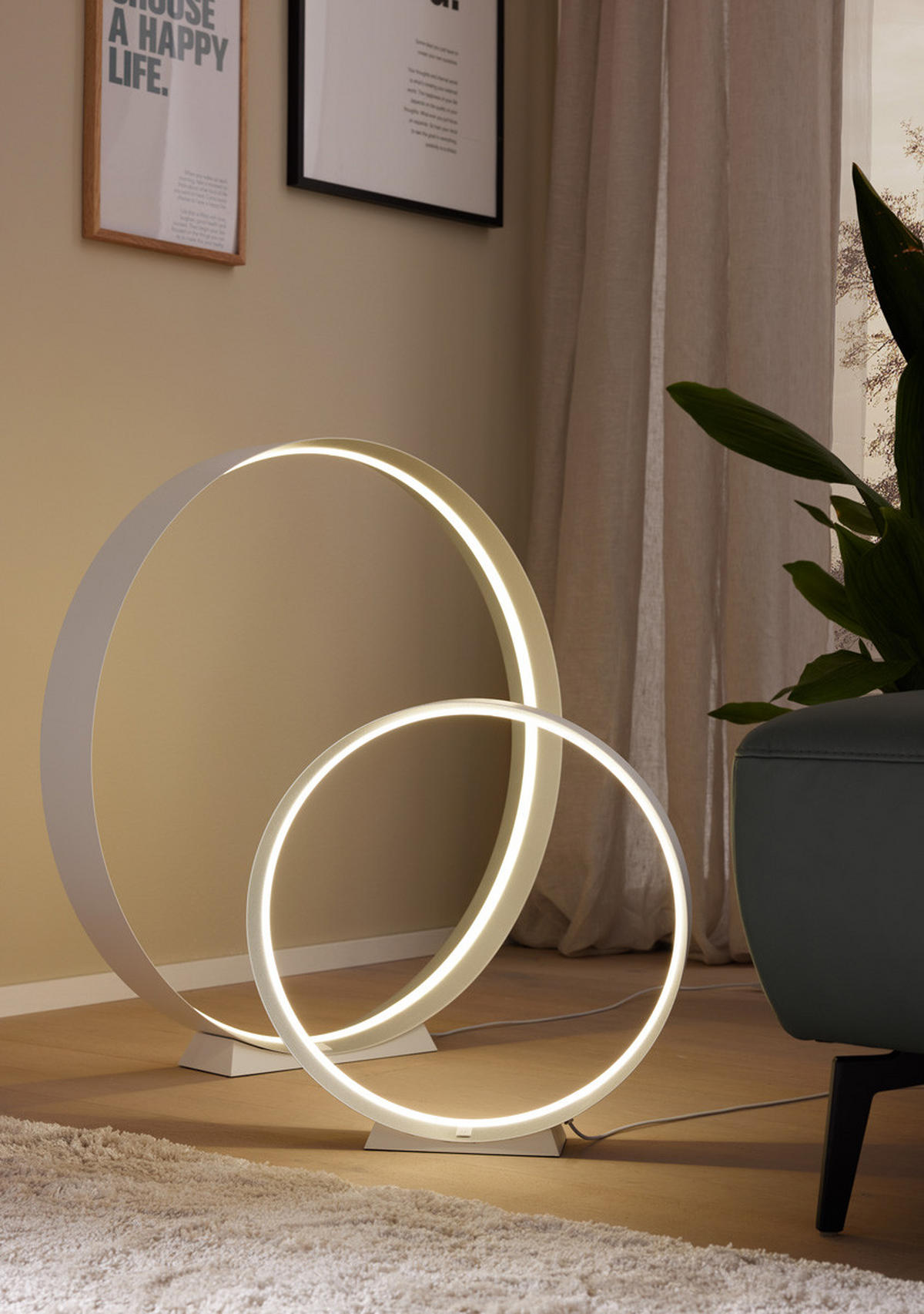 STOJACÍ LED SVÍTIDLO, 75/76 cm  - bílá/barvy stříbra, Design, kov (75/76cm) - Musterring