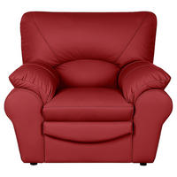 SESSEL in Echtleder Rot  - Rot/Schwarz, Design, Leder/Kunststoff (105/92/85cm) - Livetastic