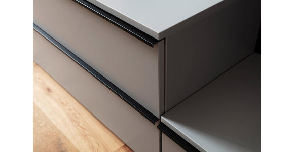 LOWBOARD in 300/50/45 cm - Anthrazit/Schwarz, Design, Holzwerkstoff/Metall (300/50/45cm) - Moderano