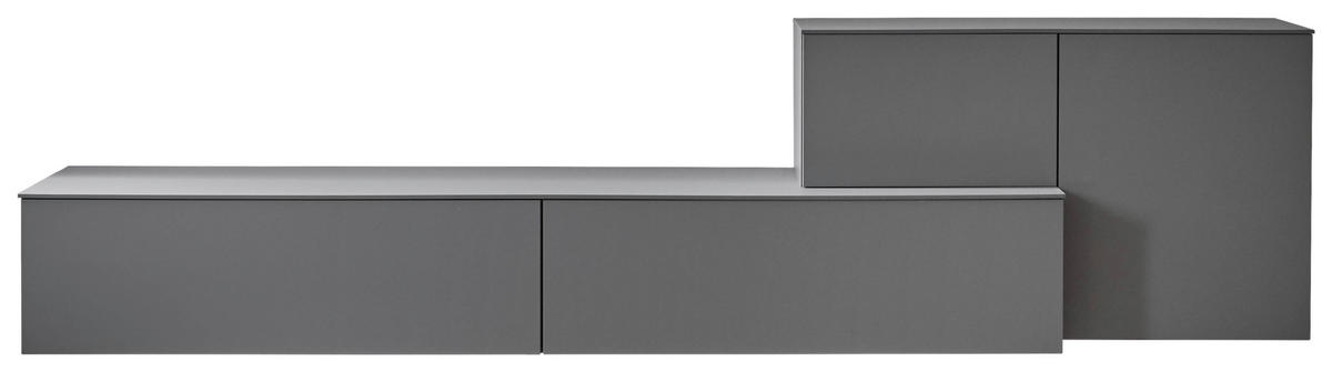 WOHNWAND 3-teilig  in Grau  300/73/49 cm  - Schieferfarben/Grau, Design, Holz/Holzwerkstoff (300/73/49cm) - Celina Home