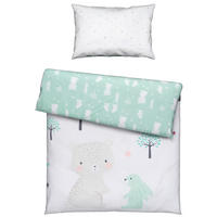 BABYBETTWÄSCHE Picture Garden  Webstoff 100/135 cm  - Weiß/Mintgrün, Basics, Textil (100/135cm) - Zöllner