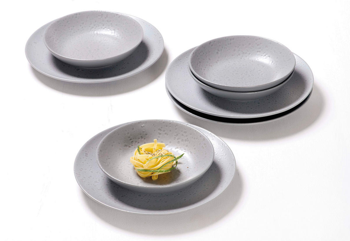 TAFELSERVICE Grau KITWE 8-teilig  - Grau, Trend, Keramik (29/17/29cm) - Ritzenhoff Breker