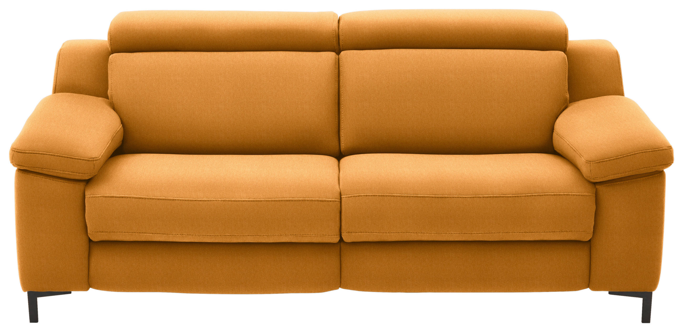 2,5-SITZER  in Chenille Currygelb  - Currygelb/Schwarz, Design, Textil/Metall (188/84-104/104cm) - Valdera