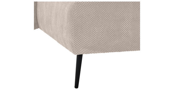 ECKSOFA in Chenille Creme  - Creme/Schwarz, KONVENTIONELL, Textil/Metall (164/255cm) - Carryhome