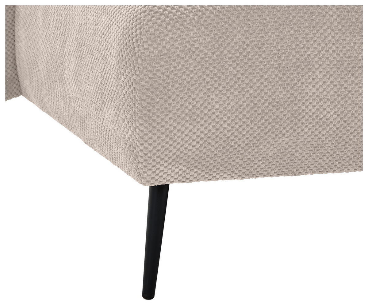 ECKSOFA in Chenille Creme  - Creme/Schwarz, Konventionell, Textil/Metall (164/255cm) - Carryhome