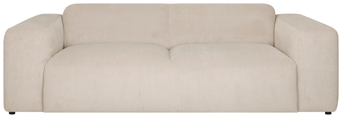 3-SITZER-SOFA HANNAH Cord Beige  - Beige/Schwarz, Design, Kunststoff/Textil (247/75/104cm) - MID.YOU