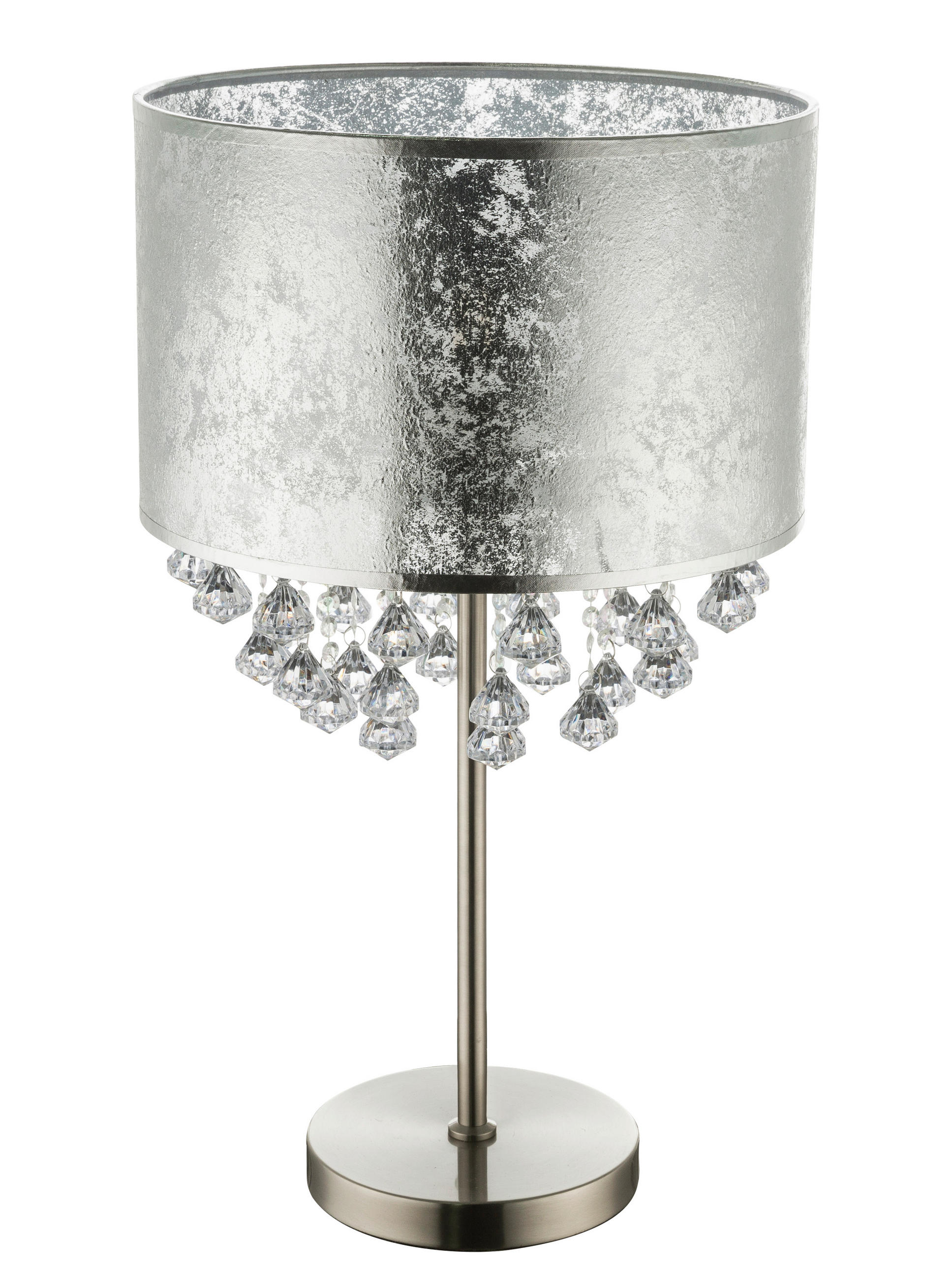 TISCHLEUCHTE 32/56 cm - Klar/Silberfarben, Design, Kunststoff/Textil (32/56cm) - Globo