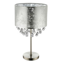 TISCHLEUCHTE 32/56 cm   - Klar/Silberfarben, Design, Kunststoff/Textil (32/56cm) - Globo