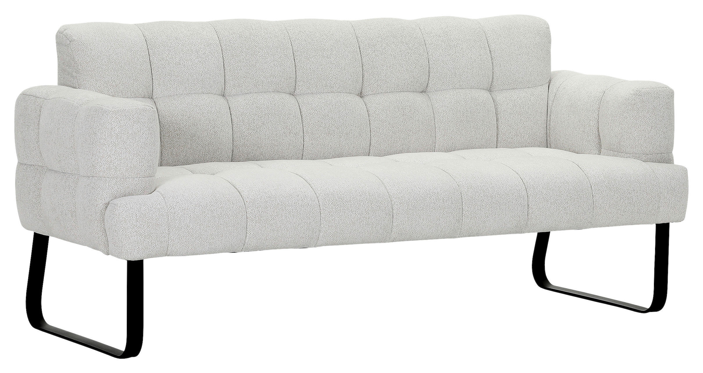 SITZBANK in Textil Beige  - Beige/Schwarz, Design, Textil/Metall (200/91/78cm) - Novel