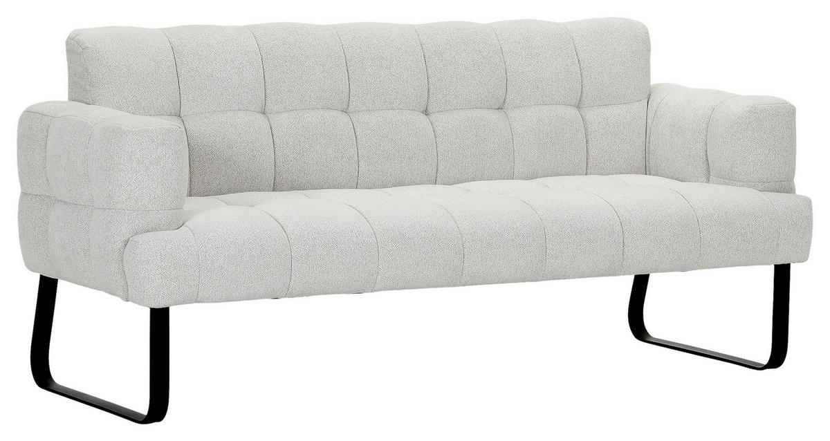 SITZBANK in Textil Beige  - Beige/Schwarz, Design, Textil/Metall (200/91/78cm) - Novel