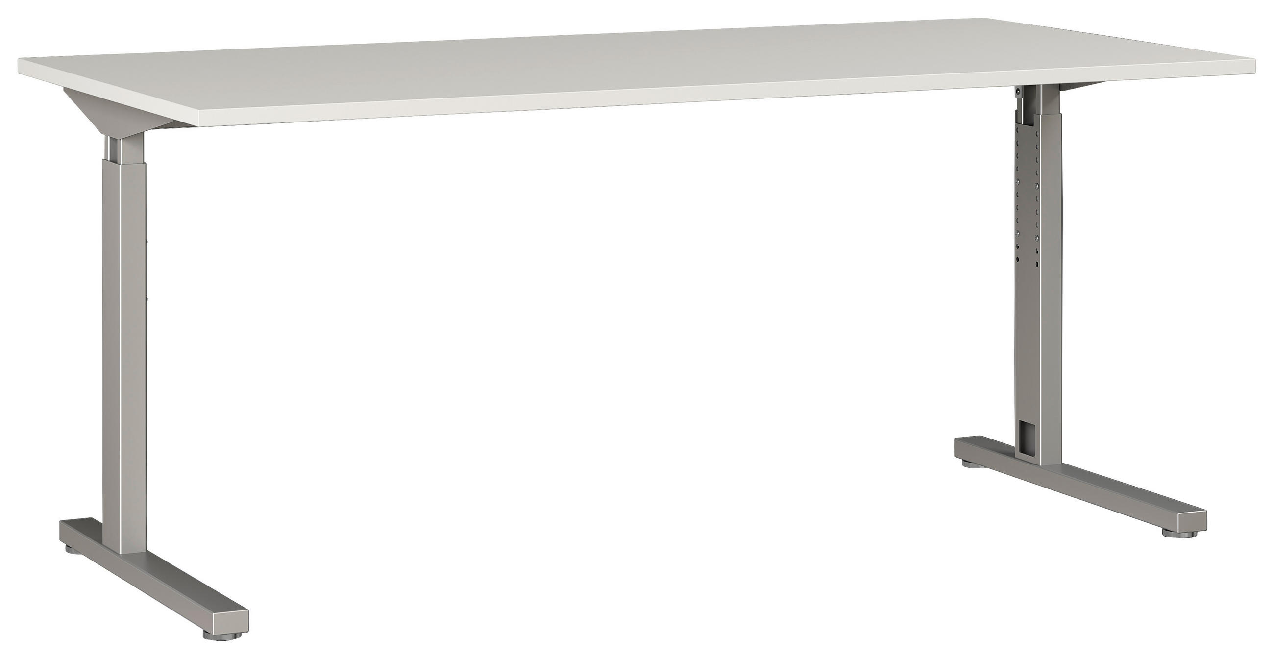 SCHREIBTISCH höhenverstellbar  - Silberfarben/Grau, KONVENTIONELL, Holzwerkstoff/Metall (160/70/80cm) - Germania