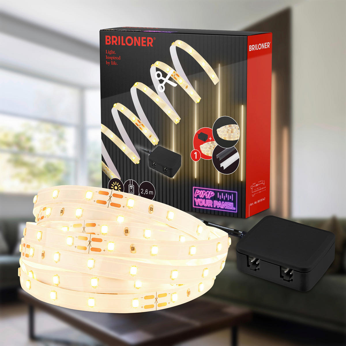 LED-STRIP Pimp Your Panel, Starterset 260 cm   - Klar, Basics, Kunststoff (260cm) - Briloner