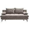 SCHLAFSOFA Samt Grau  - Schwarz/Grau, Design, Textil/Metall (205/79-96/85cm) - Novel