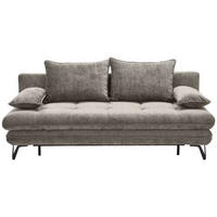 SCHLAFSOFA  mit Samt Grau  - Schwarz/Grau, Design, Textil/Metall (205/79-96/85cm) - Novel