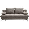 SCHLAFSOFA in Samt Grau  - Schwarz/Grau, Design, Textil/Metall (205/79-96/85cm) - Novel