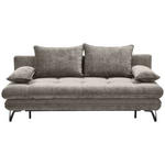 SCHLAFSOFA Samt Grau  - Schwarz/Grau, Design, Textil/Metall (205/79-96/85cm) - Novel