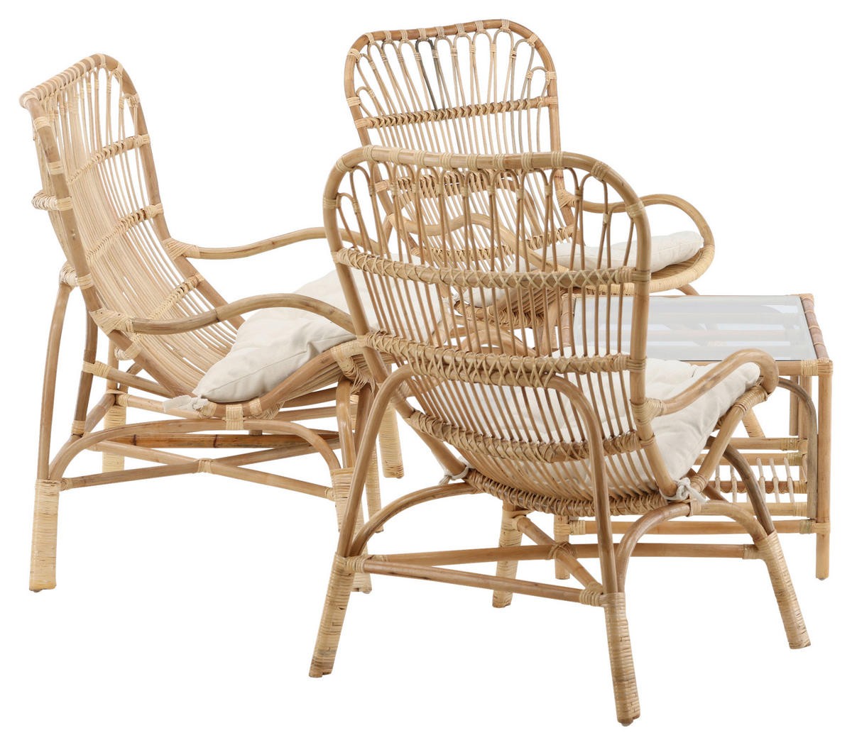 LOUNGEGARNITUR Rattan  - Braun, KONVENTIONELL, Holz - Gardenson